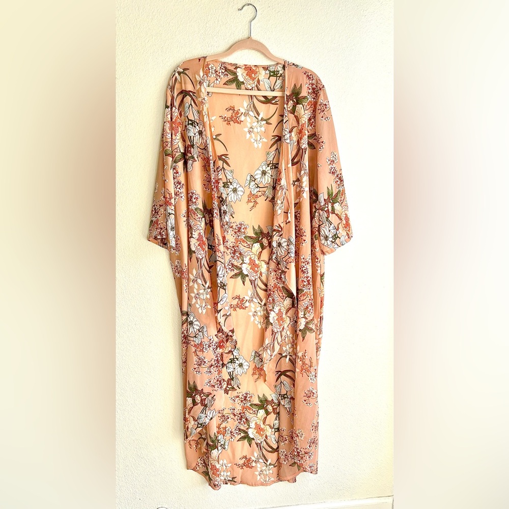 Oversized floral kimono